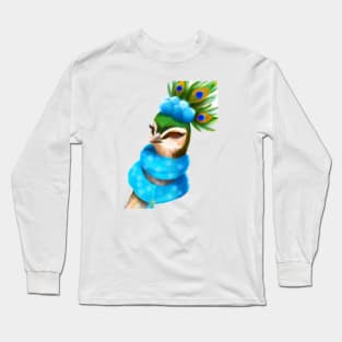 Cute Peacock Drawing Long Sleeve T-Shirt